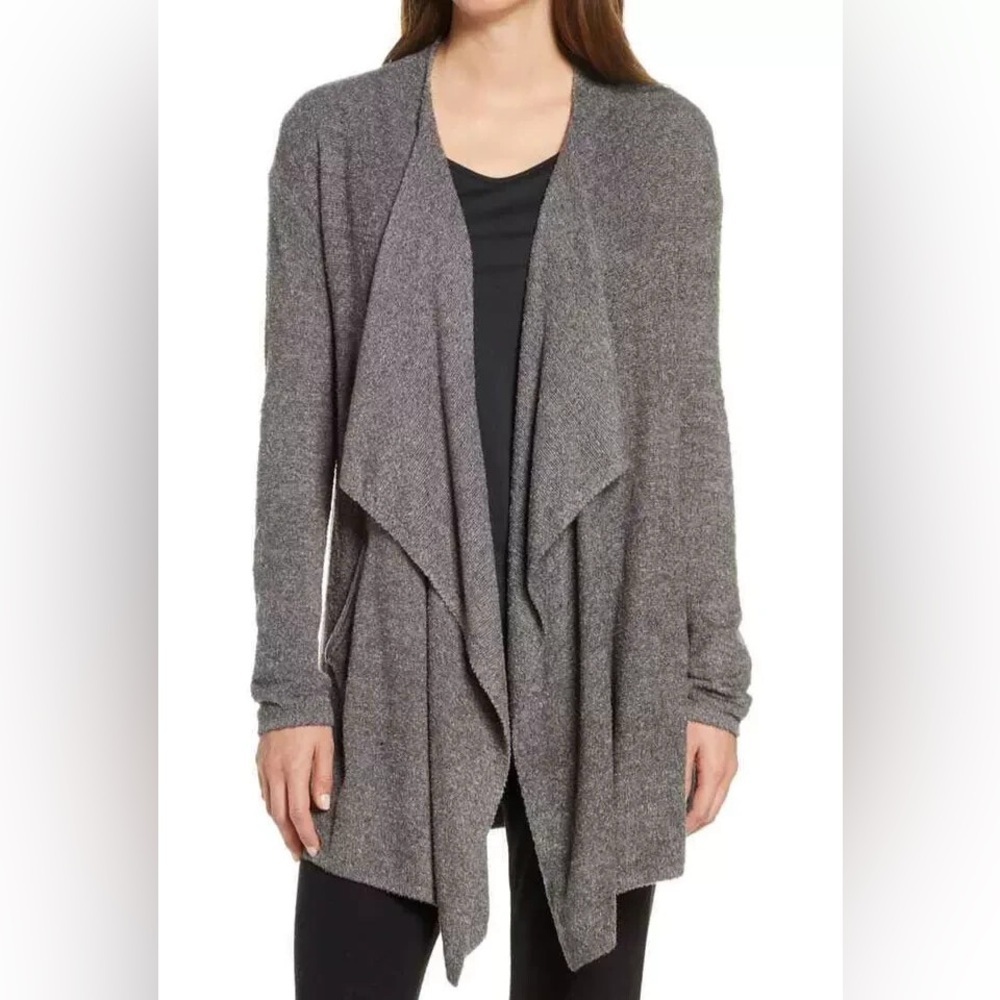 Barefoot Dreams Grey Cozy Chic Lite Knit Wrap Cardigan Size S/M Small Medium